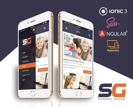 School Guide ionic app theme